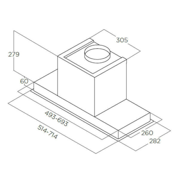 Elica Hidden 2.0 @ IX/A/60 Μηχανισμός Απορρόφησης 60cm Inox