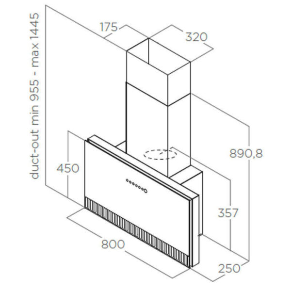 Elica Super Plat GR/F/80 Απορροφητήρας Καμινάδα 80cm Γκρι