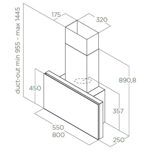 Elica Plat BL/F/80 Απορροφητήρας Καμινάδα 80cm Μαύρος