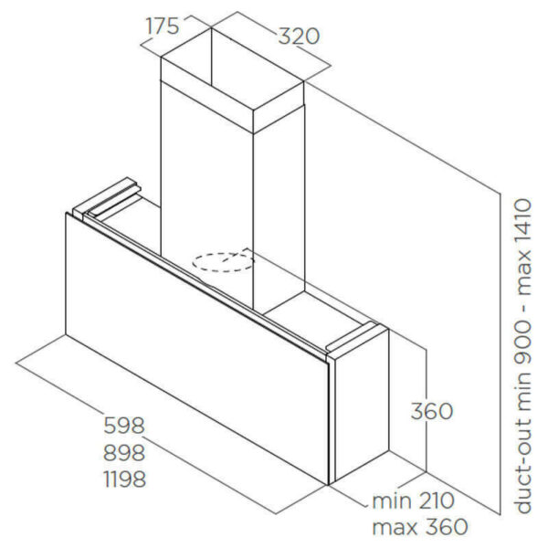 Elica Rules Naked/F/120 Απορροφητήρας Καμινάδα 120cm Καφέ