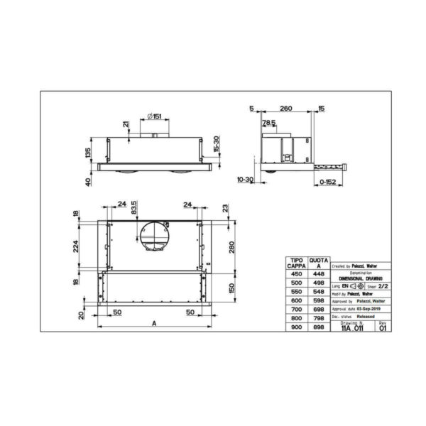 Faber FLEXA NG HIP AM/X A60 Συρόμενος Απορροφητήρας 60cm Inox