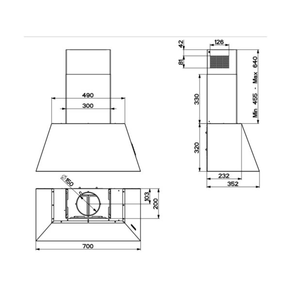 Faber Chloe Evo Old A70 Απορροφητήρας Καμινάδα 70cm Inox