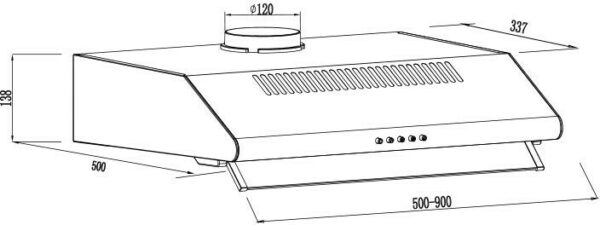 Gruppe Pratico 600 Ελεύθερος Απορροφητήρας 60cm Inox