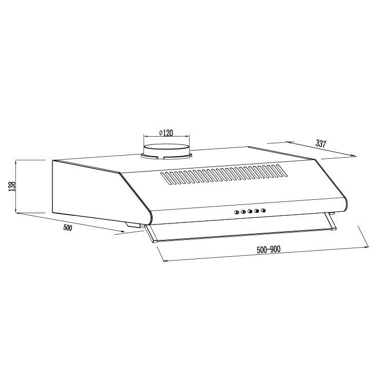 Gruppe Pratico 500 Ελεύθερος Απορροφητήρας 50cm Καφέ