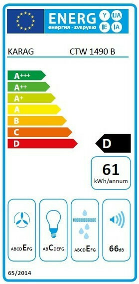 Karag CTW 14 Απορροφητήρας Καμινάδα 90cm Μαύρος