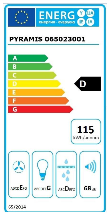 Pyramis Fiero Απορροφητήρας Καμινάδα 90cm Μαύρος