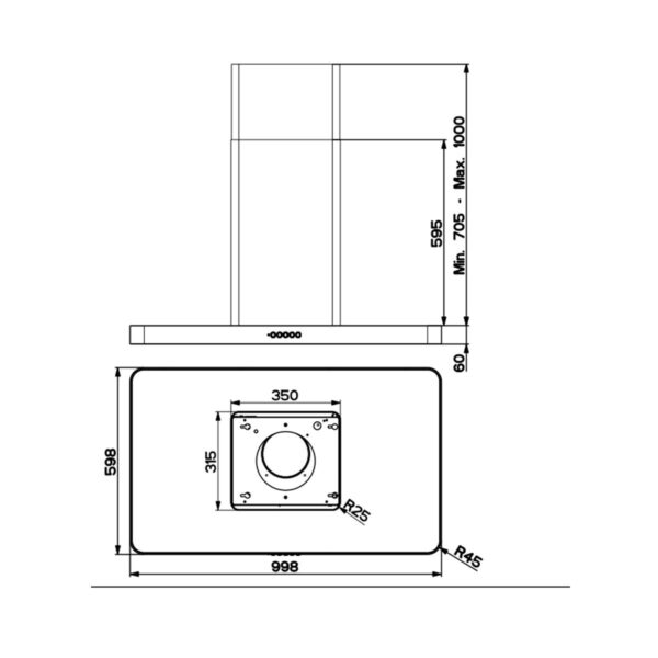 Faber T-Light IS.Inox A100 Evo Απορροφητήρας Νησίδα 100cm Inox