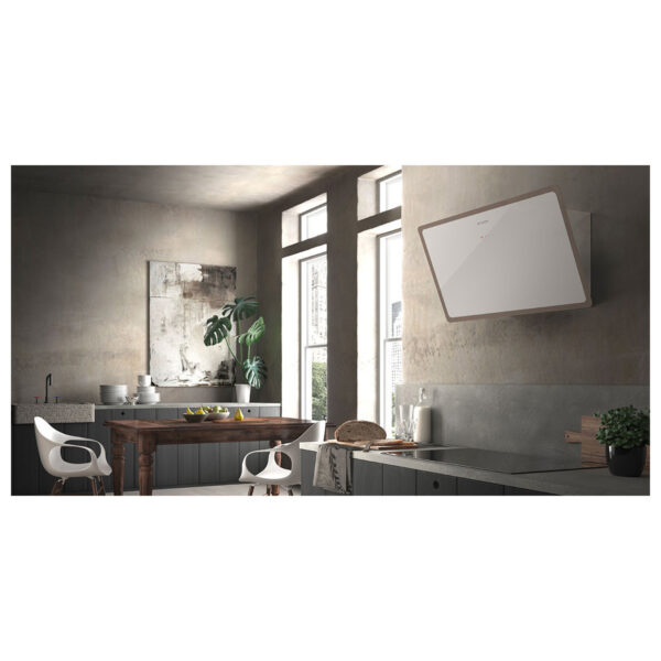 Faber Glam-Light A80 WH/GL Evo Απορροφητήρας Καμινάδα 80cm Λευκός