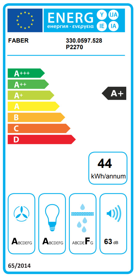 Faber Soft Edge White Kos A80 Απορροφητήρας Καμινάδα 80cm Λευκός