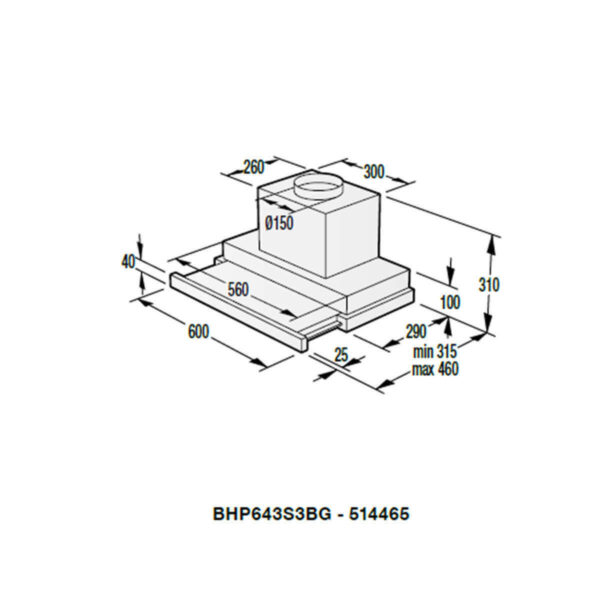 Gorenje BHP643S3BG Συρόμενος Απορροφητήρας 60cm Μαύρος