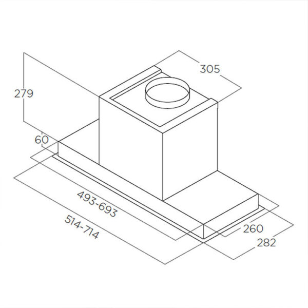 Elica Hidden 2.0 @ IX / A / 90 Μηχανισμός Απορρόφησης 90cm Inox