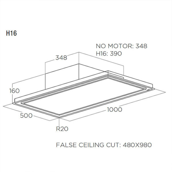 Elica Hilight-X H16 WH/A/100 Μηχανισμός Απορρόφησης 100cm Inox