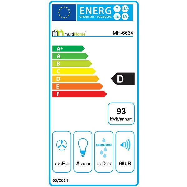 MultiHome MH-6664 Συρόμενος Απορροφητήρας 60cm White