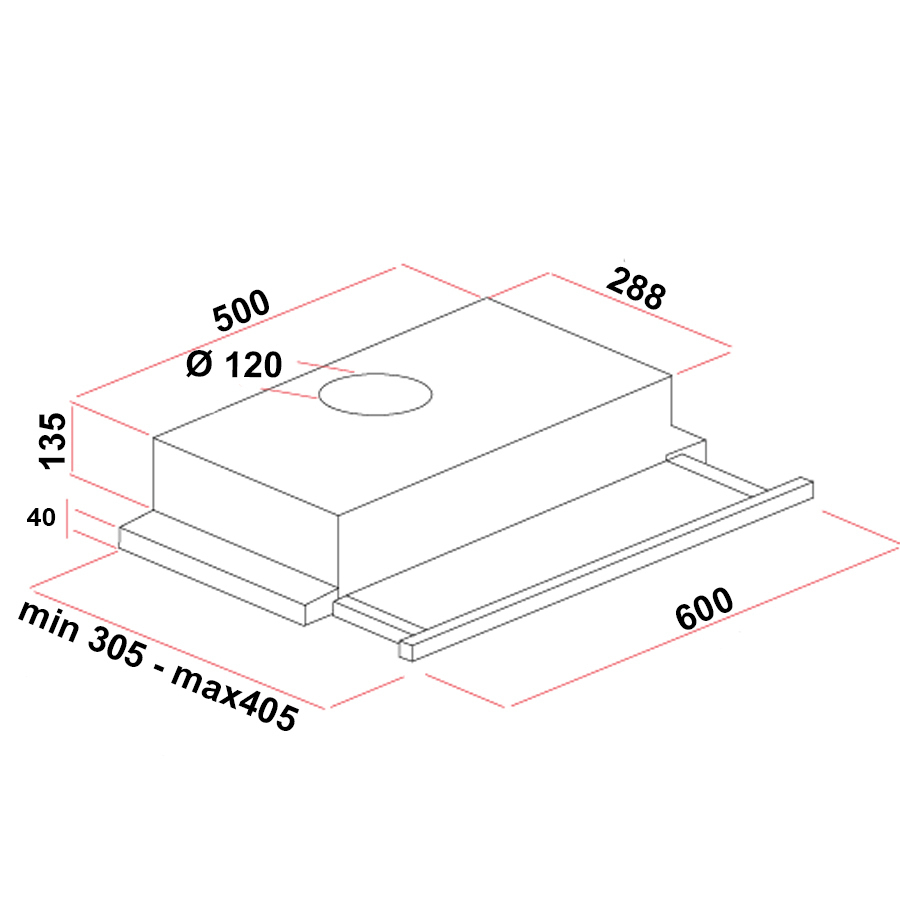 MultiHome MH-6664 Συρόμενος Απορροφητήρας 60cm White