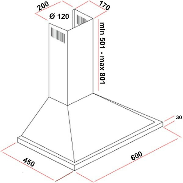 MultiHome MH-6622 Απορροφητήρας Καμινάδα 60cm Black