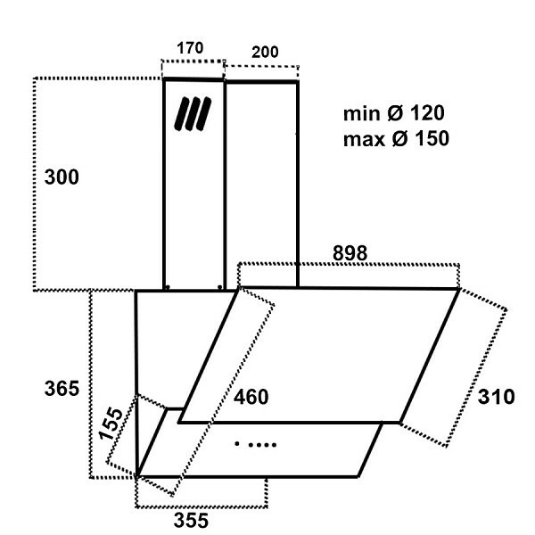 MultiHome MH-6605 Απορροφητήρας Καμινάδα 90cm Beige