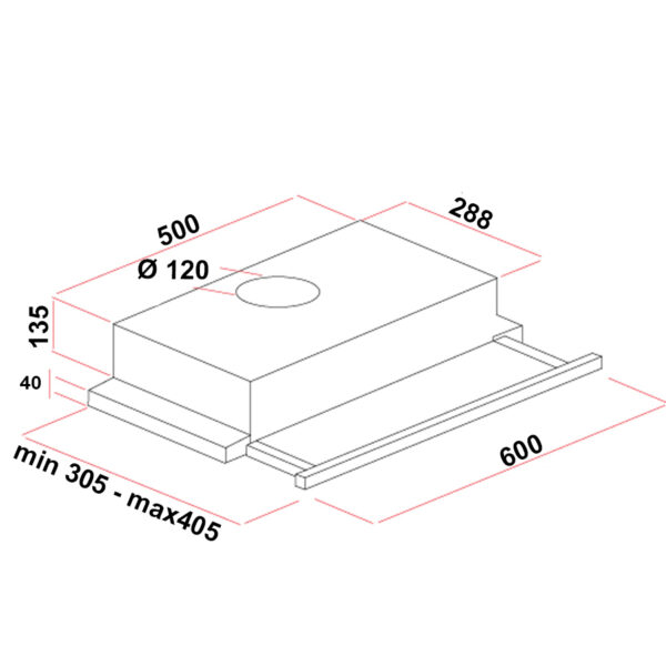 MultiHome MH-6663 Συρόμενος Απορροφητήρας 60cm Inox