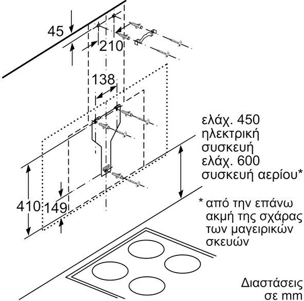 Neff D95FMS1G0 Απορροφητήρας Καμινάδα 90cm Μαύρος