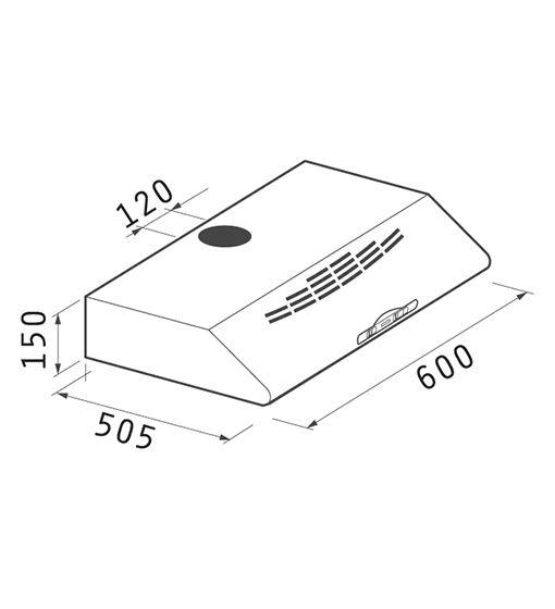 Maidtec Κλασικός 2 Μοτέρ Ελεύθερος Απορροφητήρας 60cm Καφέ