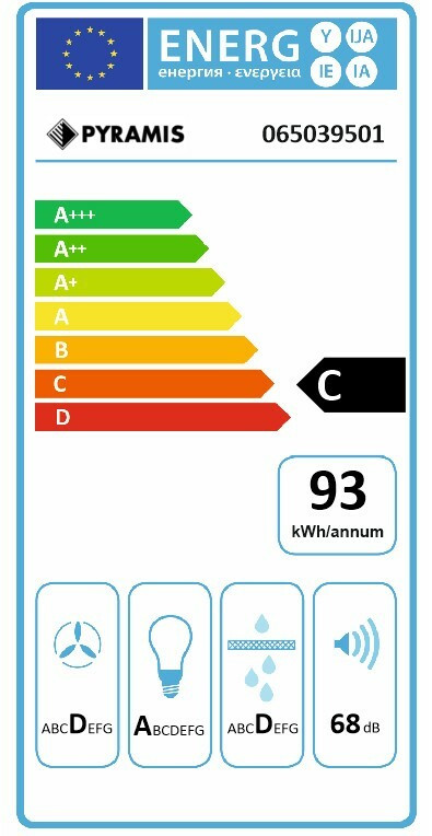 Pyramis Vetrio Απορροφητήρας Καμινάδα 90cm Inox-White