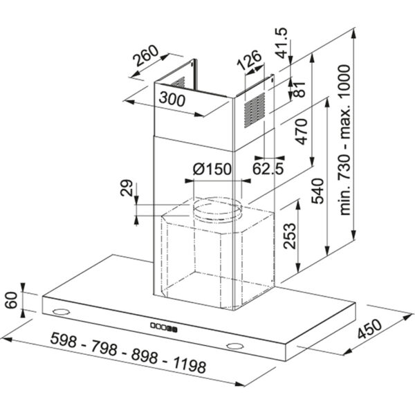 Franke Tale 615 W XS Απορροφητήρας Καμινάδα 60cm Inox