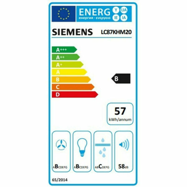 Siemens LC87KHM20 Απορροφητήρας Καμινάδα 80cm Λευκός