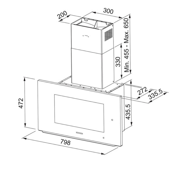 Franke AQ Sense FKAS A80 BK Απορροφητήρας Καμινάδα 80cm Μαύρος