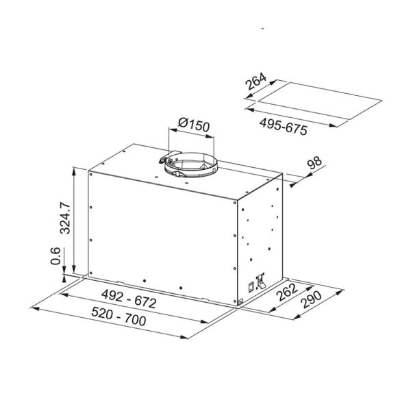 Franke New Box FBFE WH A70 Μηχανισμός Απορρόφησης 70cm Λευκός