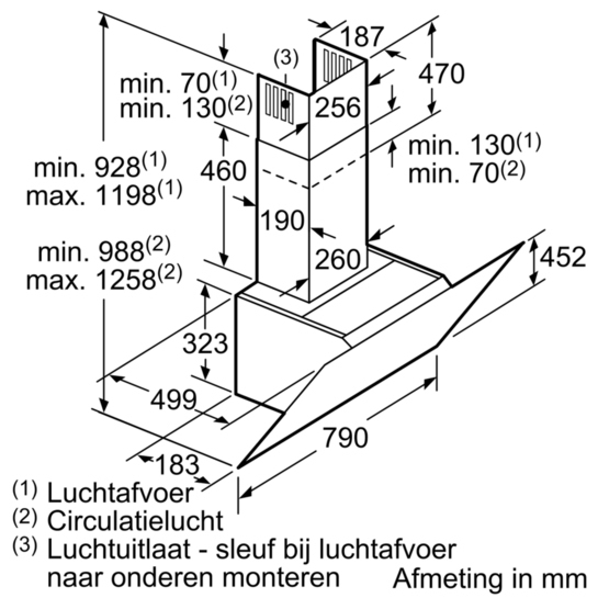 Siemens LC87KHM60 Απορροφητήρας Καμινάδα 80cm Μαύρος