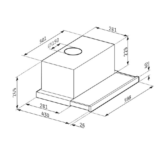 Pyramis Ecoline Turbo Inox Συρόμενος Απορροφητήρας 60cm Inox