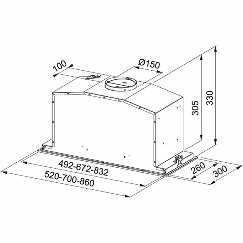 Franke Box Plus LED BOX 737 XS/WH Μηχανισμός Απορρόφησης 70cm Inox