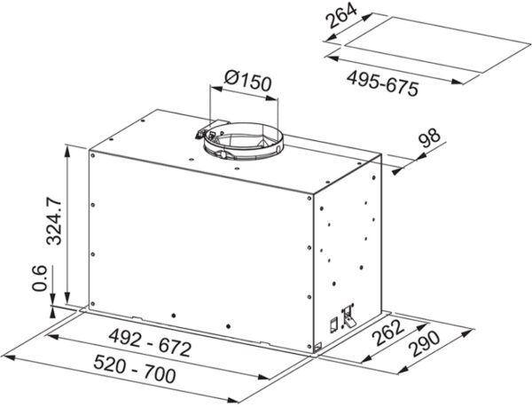 Franke FBFE BK MATT A70 Μηχανισμός Απορρόφησης 70cm Μαύρος