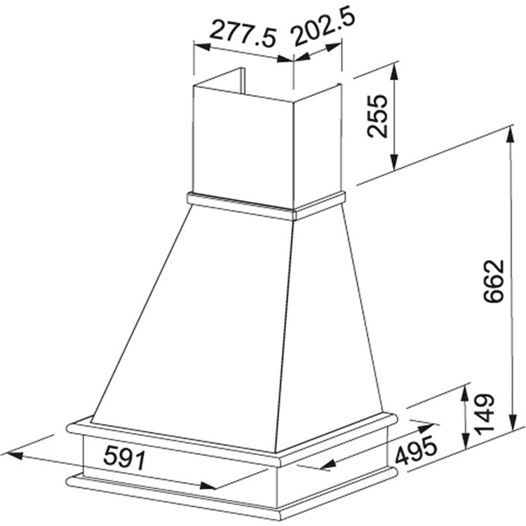 Franke Country Wood FCL 60 A2 Απορροφητήρας Καμινάδα 60cm Λευκός