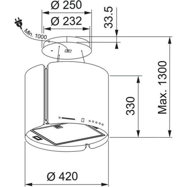 Franke FSMS F42 BK Matt Απορροφητήρας Καμινάδα 42cm Μαύρος