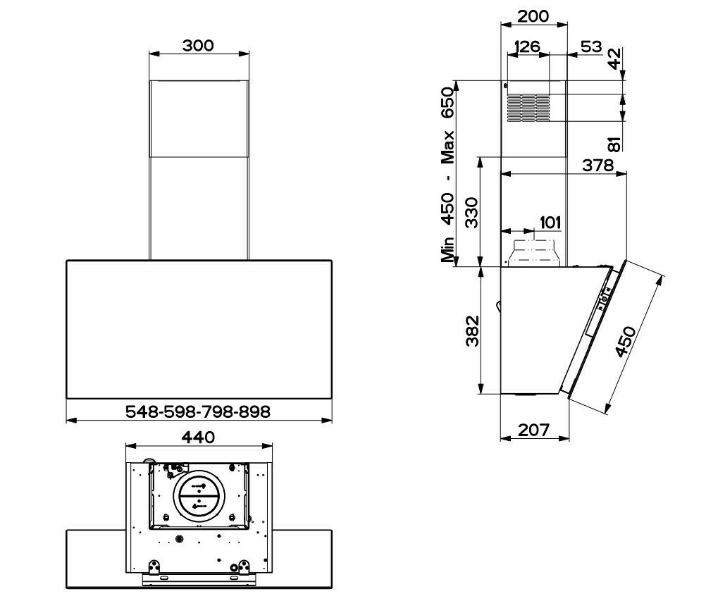 Faber Daisy + BK A80 Απορροφητήρας Καμινάδα 80cm Μαύρος