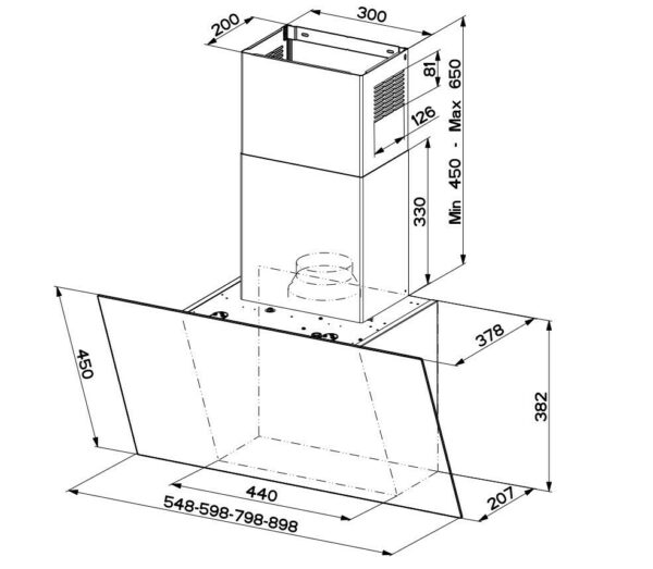 Faber Daisy + BK A80 Απορροφητήρας Καμινάδα 80cm Μαύρος