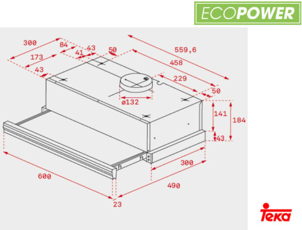 Teka CNL 6415 Plus Συρόμενος Απορροφητήρας 60cm Λευκός