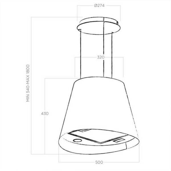 Elica Juno BL/F/50 Απορροφητήρας Νησίδα 50cm Μαύρος