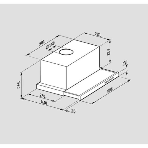 Pyramis Turbo Plus Συρόμενος Απορροφητήρας 60cm Inox