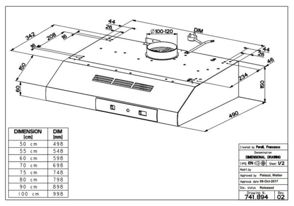 Faber 2740 Base A60 Ελεύθερος Απορροφητήρας 60cm Καφέ