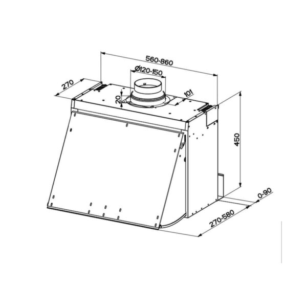 Faber 106/45 Plus Πτυσσόμενος Απορροφητήρας 56cm Λευκός