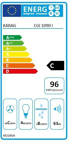 Karag CGI 10 Απορροφητήρας Νησίδα Ανακύκλωσης 90cm Μαύρος