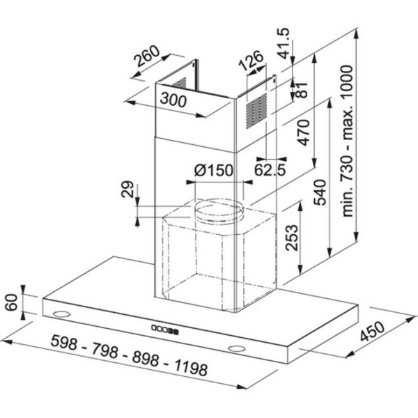 Franke Tale 915 W XS Απορροφητήρας Καμινάδα 90cm Inox