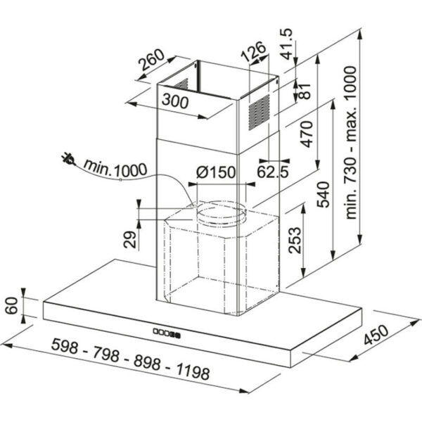 Franke Tale 915 W XS Απορροφητήρας Καμινάδα 90cm Inox