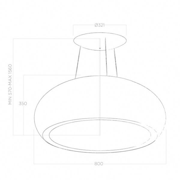 Elica Seashell WH MAT/F/80 Απορροφητήρας Νησίδα Ανακύκλωσης 80cm Λευκός