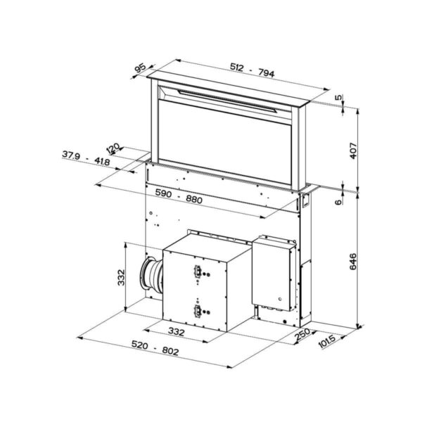 Faber FABULA EVO+BK A90 Μηχανισμός Απορρόφησης 90cm Μαύρος