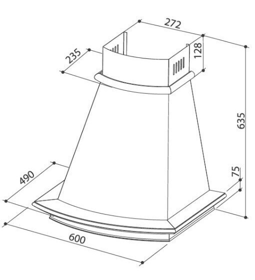 Proff Airmax SD61 BW Απορροφητήρας Καμινάδα 90cm Μπεζ