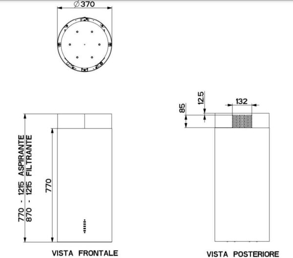 Faber CYLIND I.EVO PLUS WH GLOSS A37 Απορροφητήρας Νησίδα 37cm Λευκός