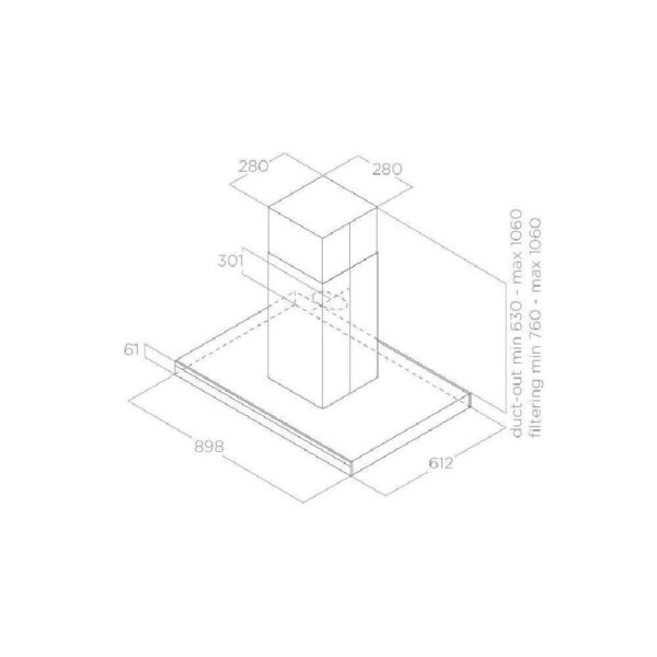 Elica Adéle BLIX / A / 90 Απορροφητήρας Καμινάδα 90cm Inox