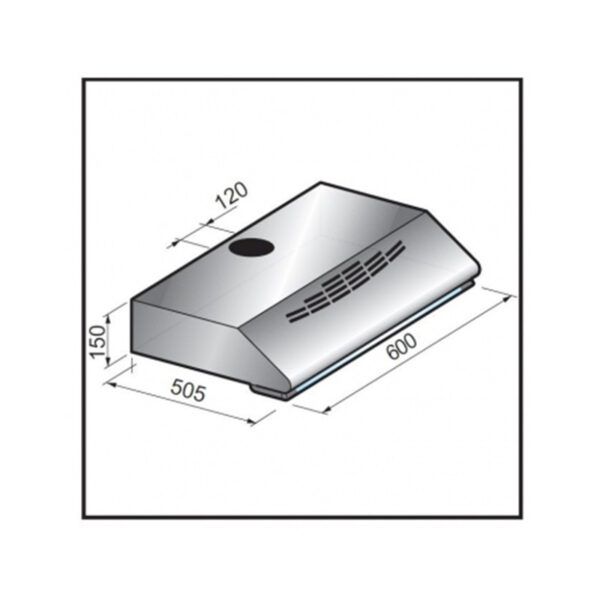 Pyramis Power Ελεύθερος Απορροφητήρας 60cm Καφέ